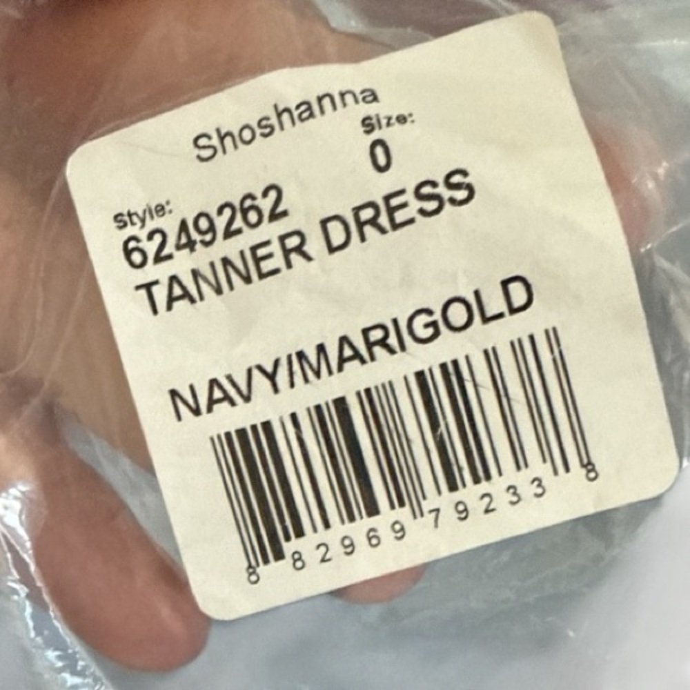 Shoshanna Tanner Dress size 0 navy and gold EUC DH0028 - Picture 7 of 8